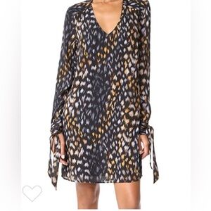 Equipment Black and Gold Patterned Dress